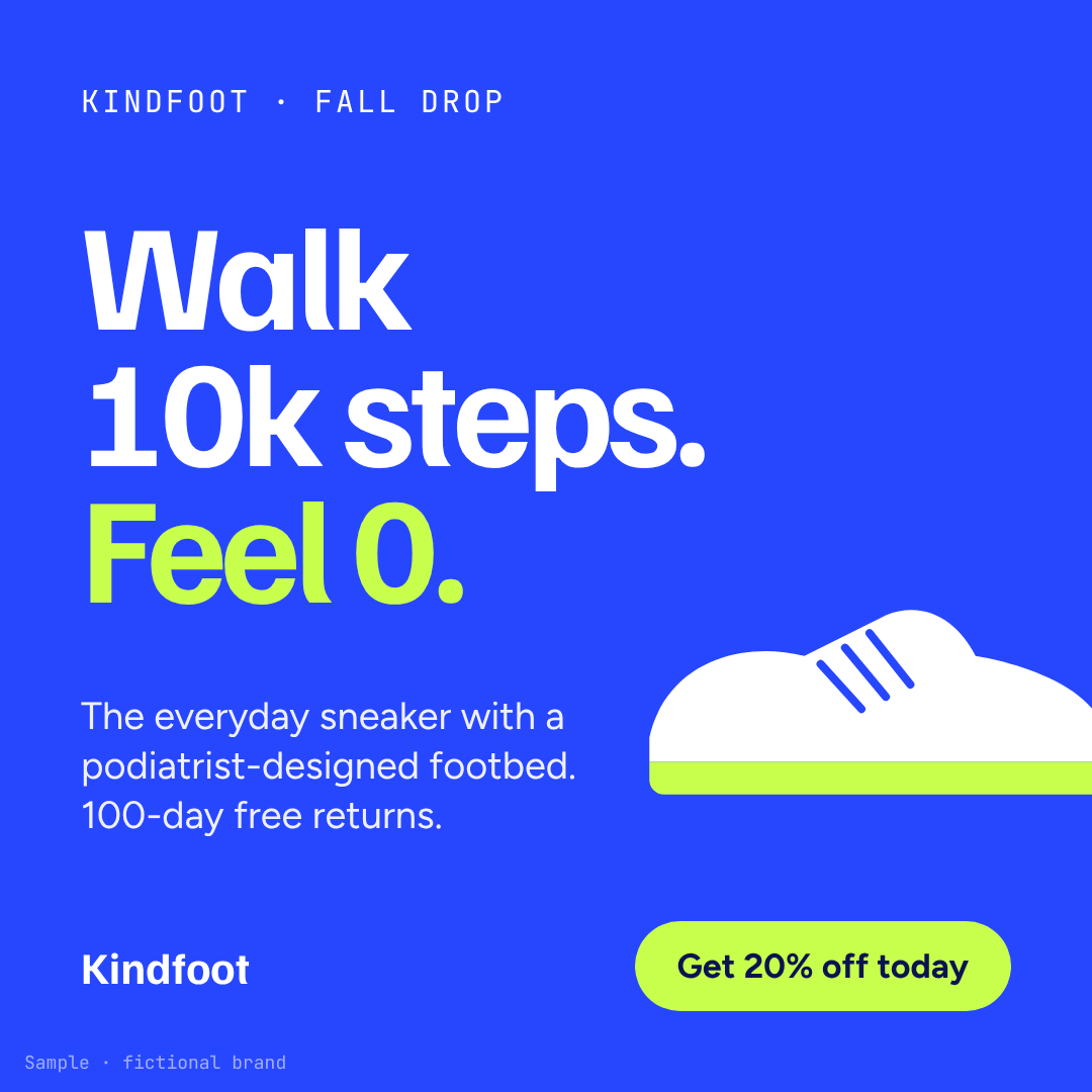Sample bold offer static ad for a sneaker brand